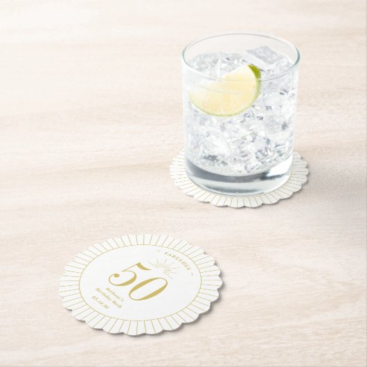 Fantastisch nummer verjaardagsfeest bruiloft Jubil Kartonnen Onderzetters (Insitu)