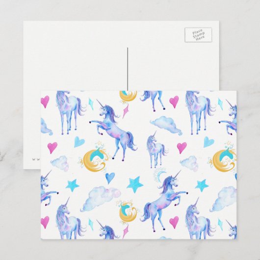 Fantastisch ontwerp van de Waterverf van het Unico Briefkaart (Voorkant / Achterkant)