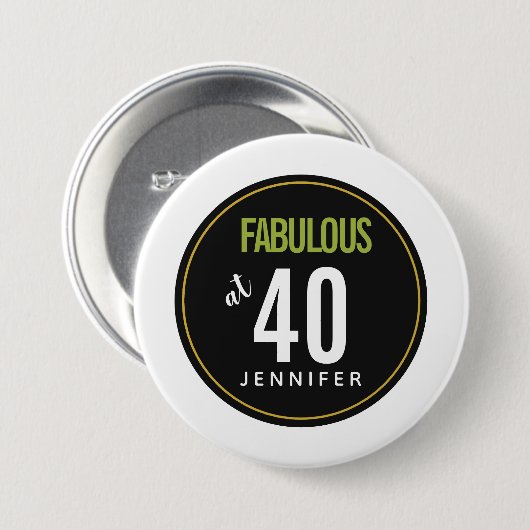 Fantastisch op 40 groene sjabloon ronde button 7,6 cm (Voorkant /achterkant)