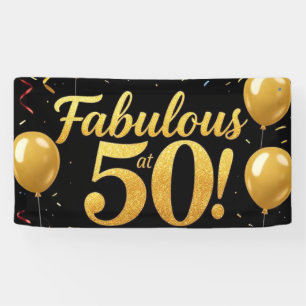 Fantastisch op 50 Goud Glitter Verjaardagsfeest Ba Spandoek