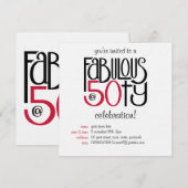 Fantastisch op 50 rode uitnodiging (Voorkant / Achterkant)