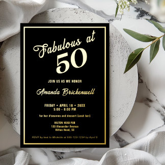 Fantastisch op 50 Verjaardag Folie Uitnodiging