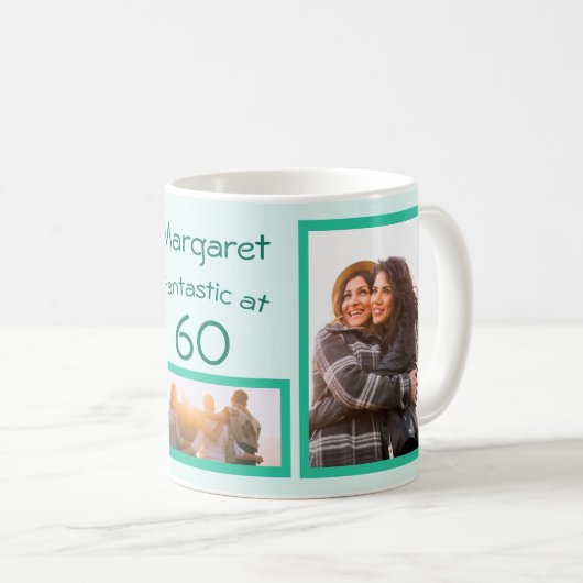 Fantastisch op de foto collage van 60 beste vriend koffiemok (Voorkant rechts)