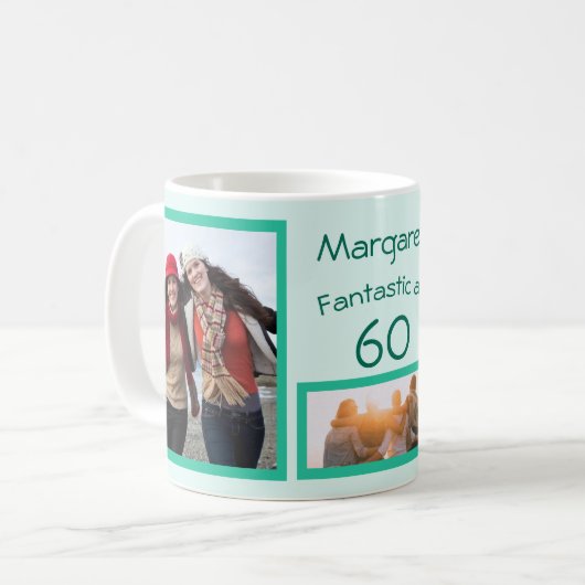 Fantastisch op de foto collage van 60 beste vriend koffiemok (Voorkant links)