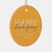 Fantastisch oranje Happy Thanksgiving Keramisch Ornament (Rechts)