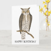 Fantastisch OWL BIRTHDAY CUSTOM Kaart (Gele Bloem)