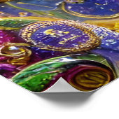 Fantastisch paard met edelstenen en juwelen poster (Hoek)