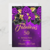 Fantastisch Paars Roos goudkoorts van elke leeftij Kaart (Voorkant)