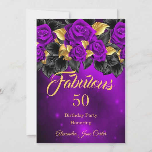 Fantastisch Paars Roos goudkoorts van elke leeftij Kaart (Voorkant)