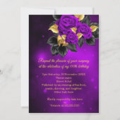 Fantastisch Paars Roos goudkoorts van elke leeftij Kaart (Achterkant)