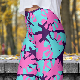 Fantastisch Paarse faseverschuivingspatroon Leggings