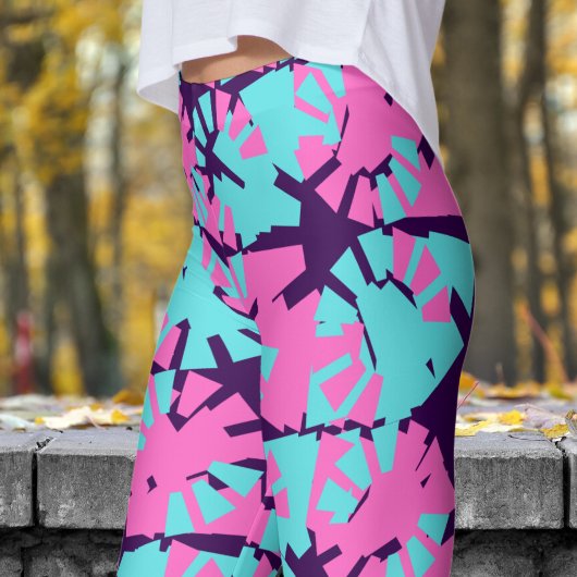 Fantastisch Paarse faseverschuivingspatroon Leggings