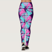 Fantastisch Paarse faseverschuivingspatroon Leggings (Achterkant)