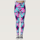 Fantastisch Paarse faseverschuivingspatroon Leggings (Voorkant)