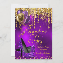 Fantastisch Paarse glitter Gold-hoge hiel van vijf Kaart