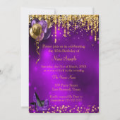 Fantastisch Paarse glitter Gold-hoge hiel van vijf Kaart (Achterkant)