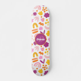 Fantastisch patroon Gepersonaliseerd monogram skat Persoonlijk Skateboard