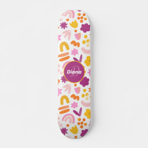Fantastisch patroon Gepersonaliseerd monogram skat Persoonlijk Skateboard