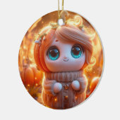 Fantastisch pompoen Kind Keramisch Ornament (Links)