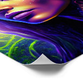 Fantastisch portret van een vrouw met violet haar poster (Hoek)