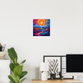 Fantastisch Psychedelisch Landschap Droomlandschap Poster (Thuiskantoor)