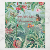 Fantastisch regenwoud Paradise Wijn Etiket (Enkel label)