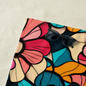 Fantastisch Retro Bloemenpatroon in Berry & Sinaas Strandlaken (In situ)