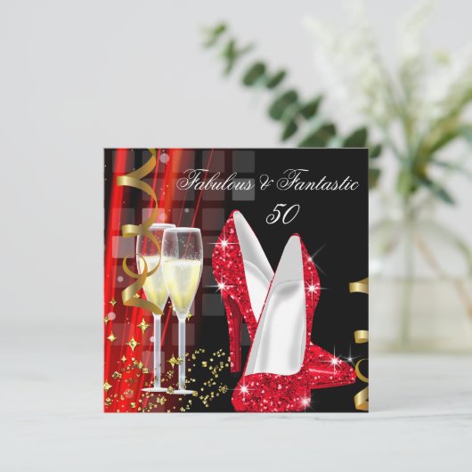 Fantastisch Rode Gouden Moderne Dag Kaart (Staand voorkant)