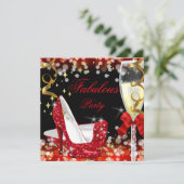 Fantastisch rood glitter High Hiel Birthday Kaart (Staand voorkant)