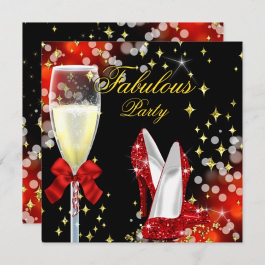 Fantastisch rood glitter-hoogvlakte op zaterdag 2 kaart (Voorkant / Achterkant)