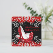 Fantastisch rood glitter-hoogvlakte van zaterdag kaart (Staand voorkant)