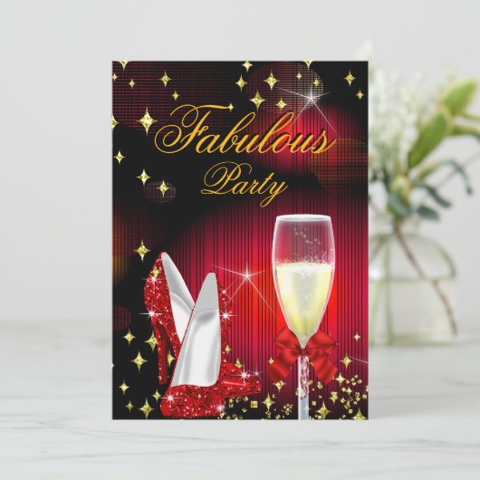 Fantastisch rood glitter-hoogvlakte van zaterdag kaart (Staand voorkant)