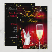 Fantastisch rood glitter-hoogvlakte van zaterdag kaart (Voorkant / Achterkant)