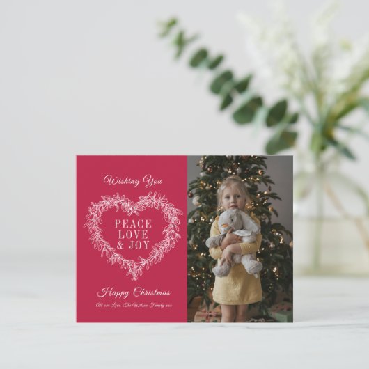 Fantastisch roodbruine hartfoto Kerstmis (Staand voorkant)