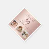 Fantastisch roos gouden fotofeestje servet (Hoek)