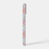 Fantastisch roze en groen geometrisch ruitjespatro iPhone 15 case (Rechterkant)