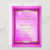 Fantastisch roze goudfoto van Birthday Party Kaart (Voorkant)