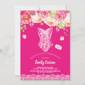 Fantastisch roze lingerie-douchebridal floral part kaart (Voorkant)