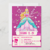 Fantastisch, roze pop verjaardagsfeestje kaart (Voorkant)