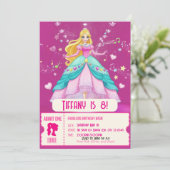 Fantastisch, roze pop verjaardagsfeestje kaart (Staand voorkant)