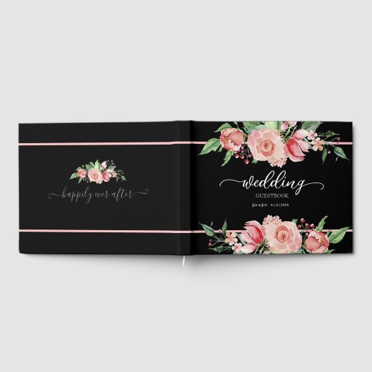 Fantastisch roze Waterverf Gastenboek (Volledig)