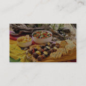 Fantastisch rundvlees schaadt kabob met salades visitekaartje (Achterkant)