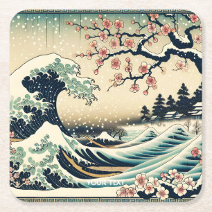 Fantastisch Schattige traditioneel Japans landscha Kartonnen Onderzetters