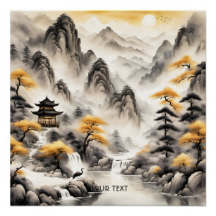 Fantastisch Schattige traditioneel Japans landscha Perfect Poster