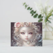 Fantastisch schilderende SciFi White Fuffly Baby C Briefkaart (Staand voorkant)