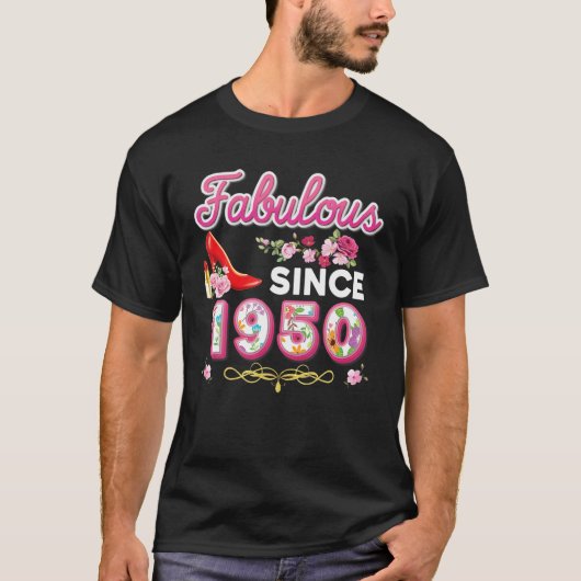 Fantastisch sinds 1950 Happy 70th Birthday Floral  T-shirt (Voorkant)