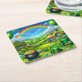 Fantastisch St Patick's Day Landschapsfeest Kartonnen Onderzetters (Schuin)