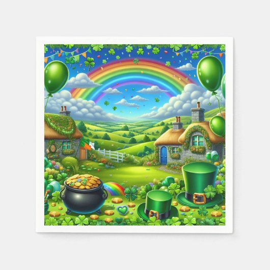 Fantastisch St Patick's Day Landschapsfeest Servet (Voorkant)