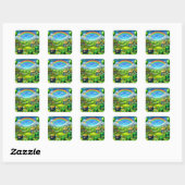 Fantastisch St Patick's Day Landschapsfeest Vierkante Sticker (Vel)