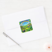 Fantastisch St Patick's Day Landschapsfeest Vierkante Sticker (Envelop)